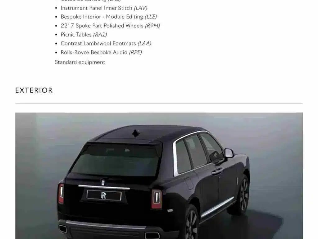 2018 Cullinan, four-seater version — миниатюра 19