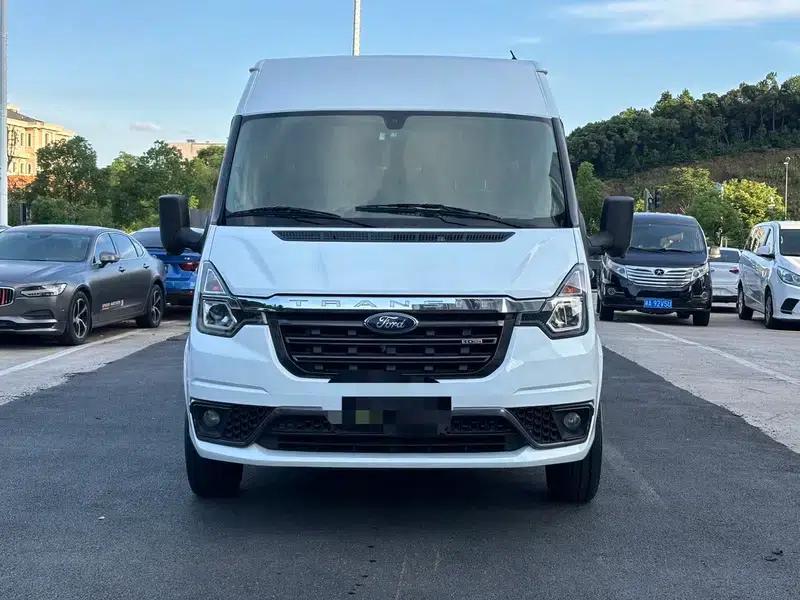 The new generation Ford Transit 2021 Pro 2.2T automatic luxury bus with long wheelbase, mechanical steps, 9 seats, and a mid-roof. — миниатюра 2